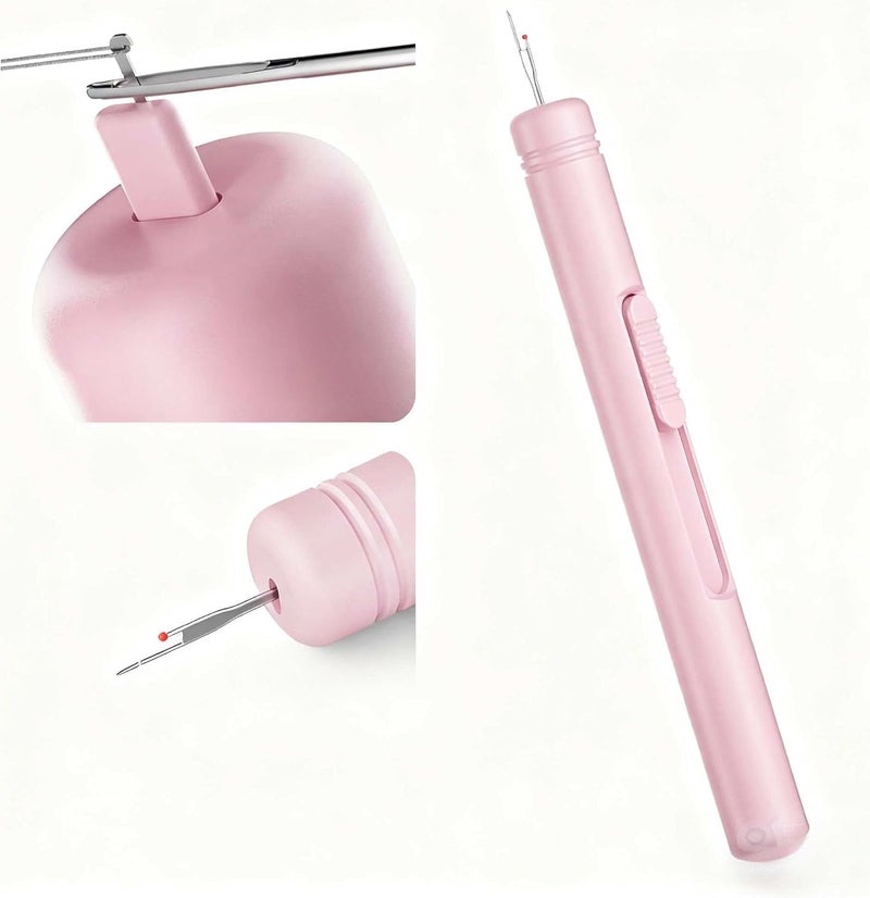 QinYj 2 in 1 Automatic Needle Threaders Seam Ripper Sewing Tools Family Life Sewing Tools Seam Rippers Telescopic Safety Threading Device - Image 1